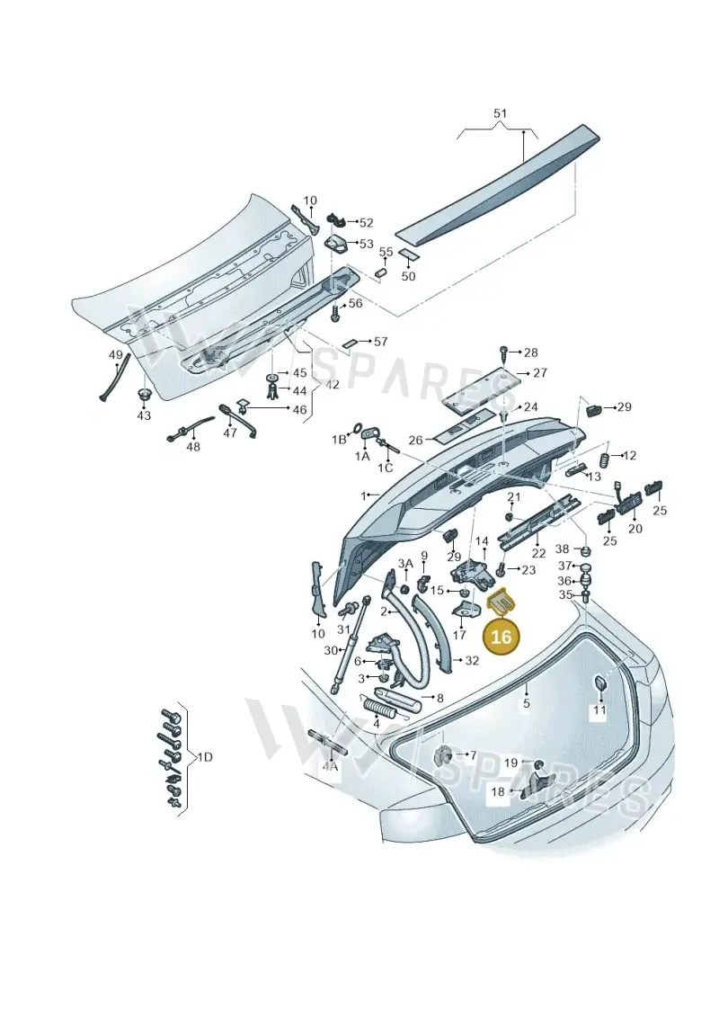 4E0827520B01C — Audi RS5 Coupe (2010-2015) diagram 695827000, position 16