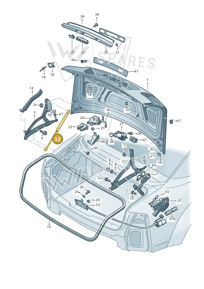 4E0827552C — Audi A8/S8/qu. lang    08> (2007-) diagram 291827100, position 12