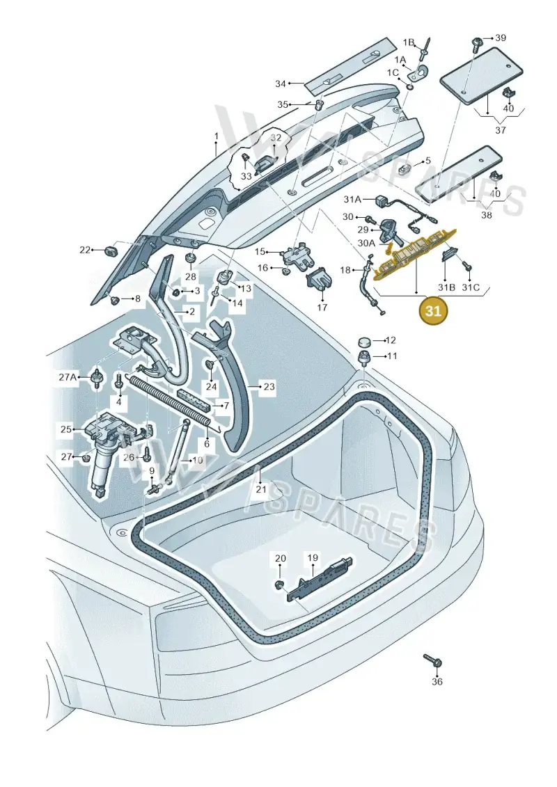4E0827574M3FZ — Audi A8L qu. 3.0 TDI (2009-2014) diagram 696827000, position 31