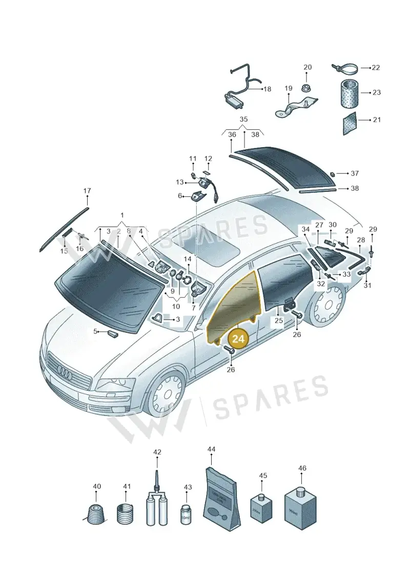 4E0845021F — Audi A8/S8/qu. lang    08> (2007-) diagram 635845000, position 24
