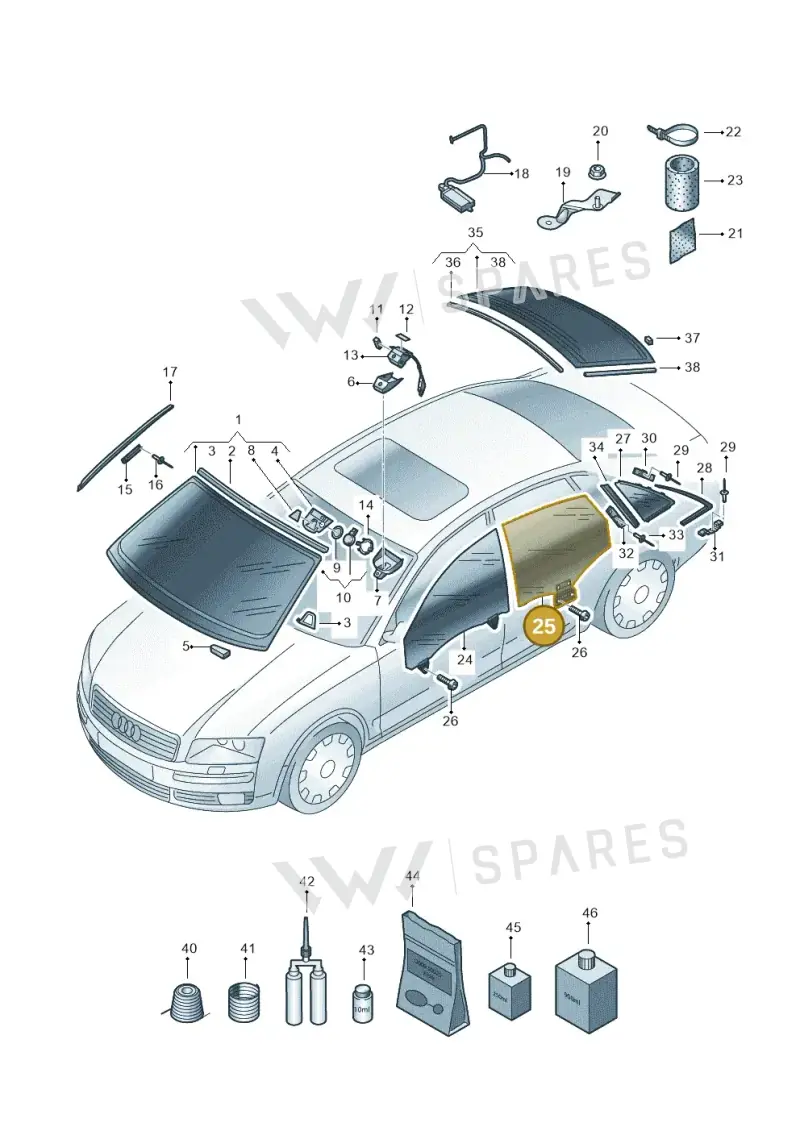 4E0845026L — Audi A8/S8/qu. lang    08> (2007-) diagram 635845000, position 25