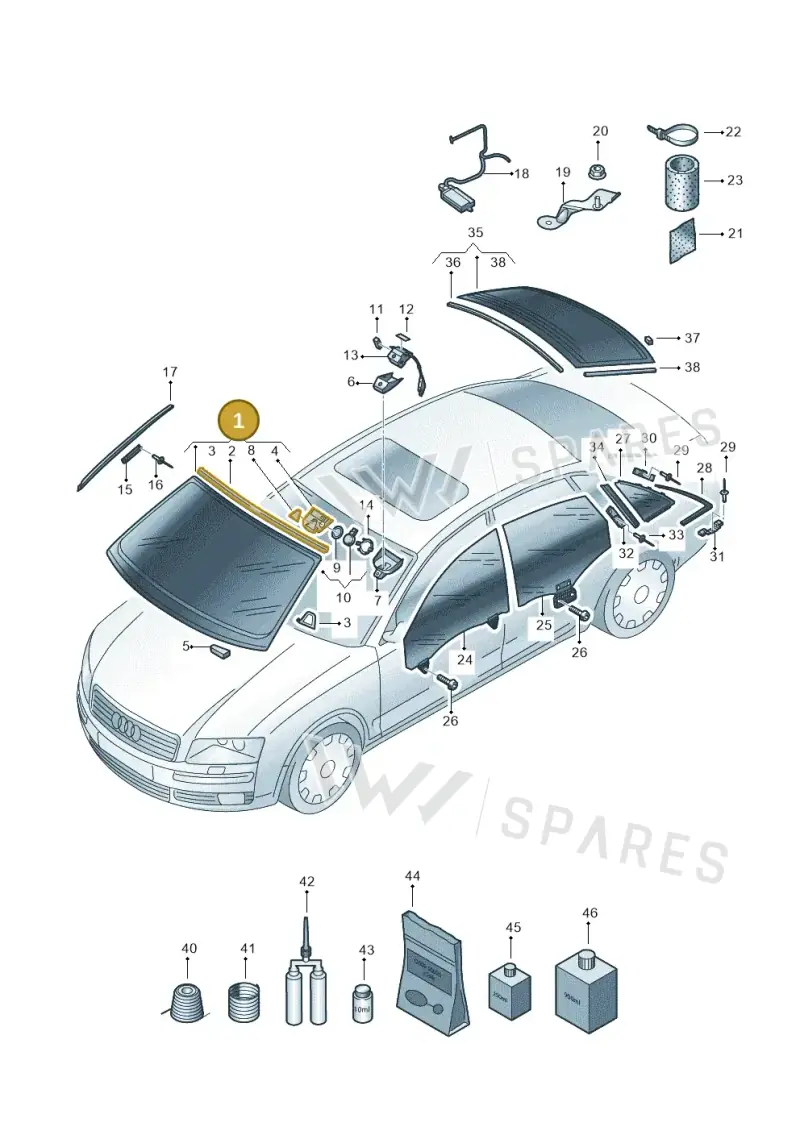 4E0845099BKNVB — Audi A8/S8/qu. lang    08> (2007-) diagram 635845000, position 1