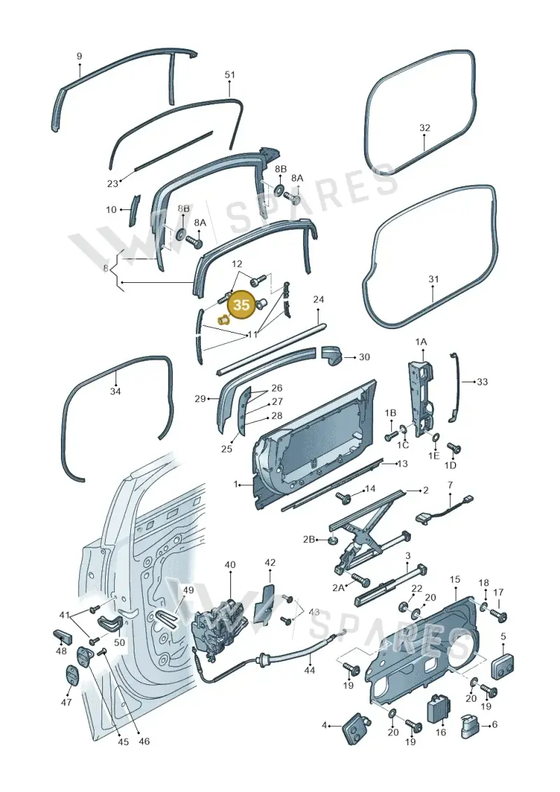 4E0898647D — Audi A8L qu. 3.0 TDI (2013-2018) diagram 771837350, position 35