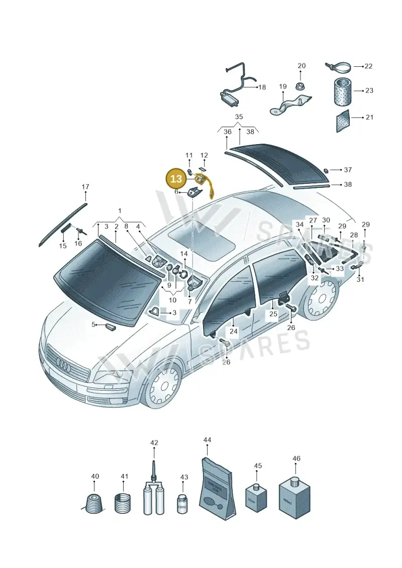4E0907658 — Audi A8/S8/qu. lang    08> (2007-) diagram 635845000, position 13