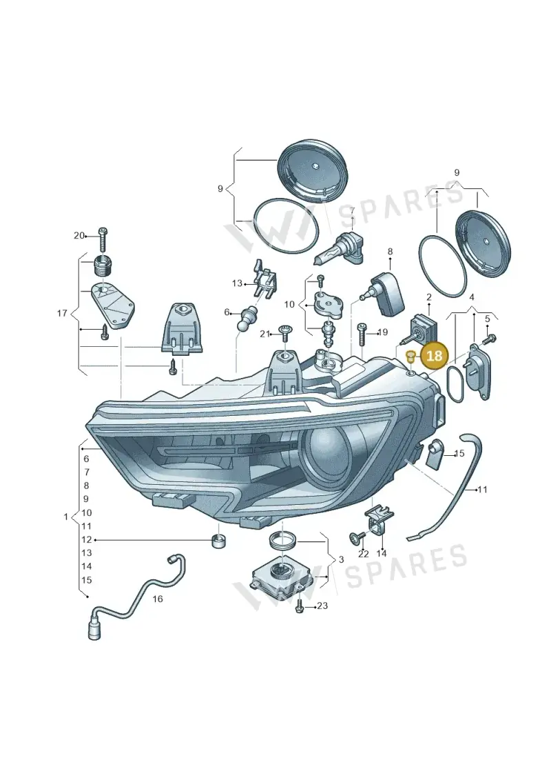 4E0941041 — Audi A3 Sportback (2016-2020) diagram 890941000, position 18