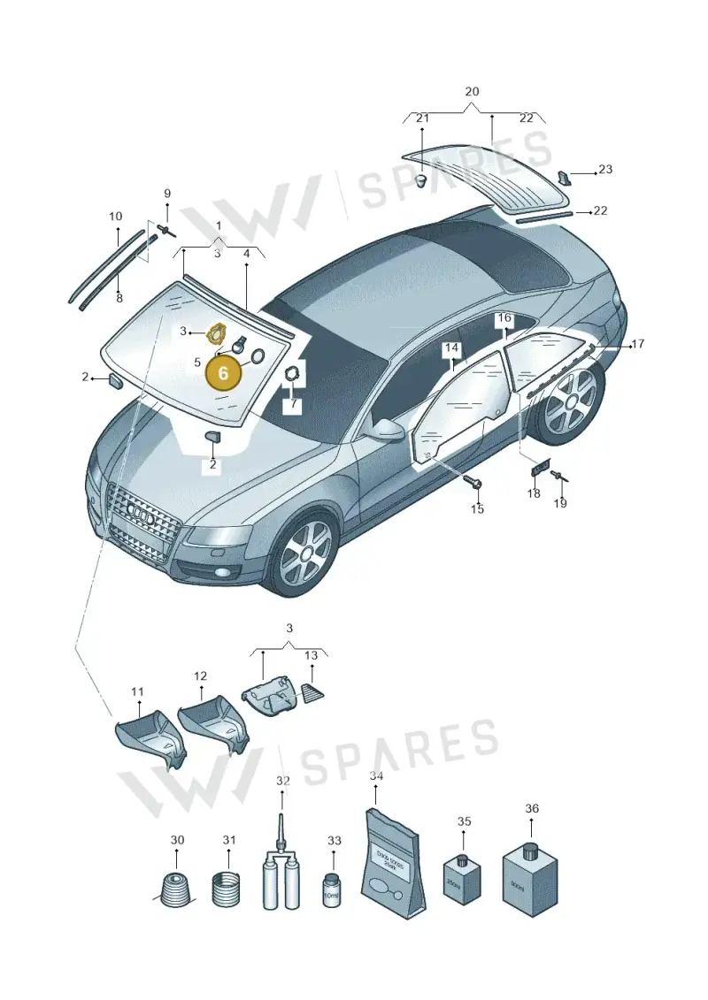 4E0955609 — Audi RS5 Coupe (2010-2015) diagram 620845000, position 6