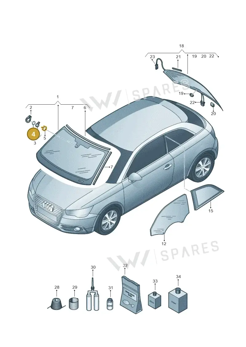 4E0955609 — Audi A1 Sportback (2010-2015) diagram 708845000, position 4