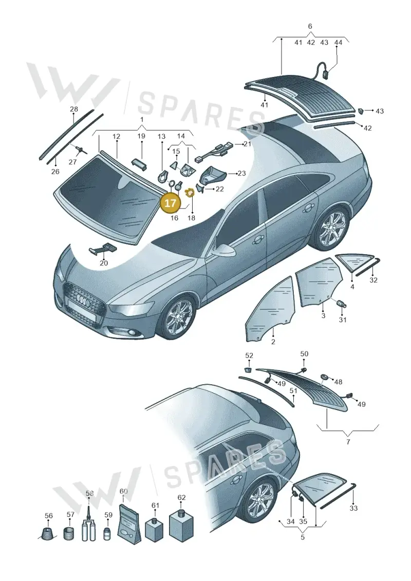 4E0955609 — Audi A6 Av. qu. 3.0 (2012-2018) diagram 717845000, position 17