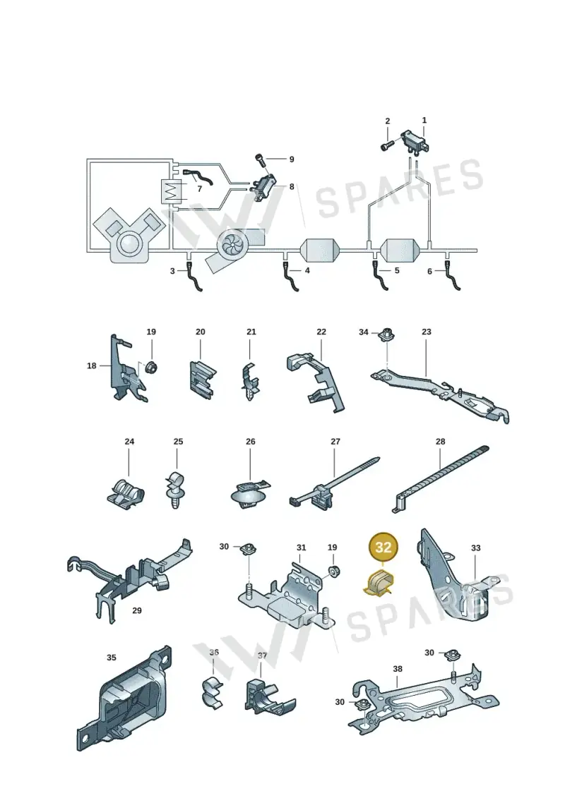 4E0971848C — Audi A5 Cabrio 2.0 (2016-2018) diagram 848906008, position 32