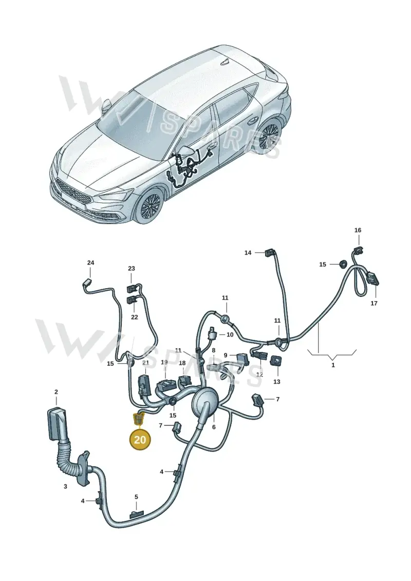 4E0971942 — SEAT CUPRA Formentor (2020-) diagram 5fn972033, position 20