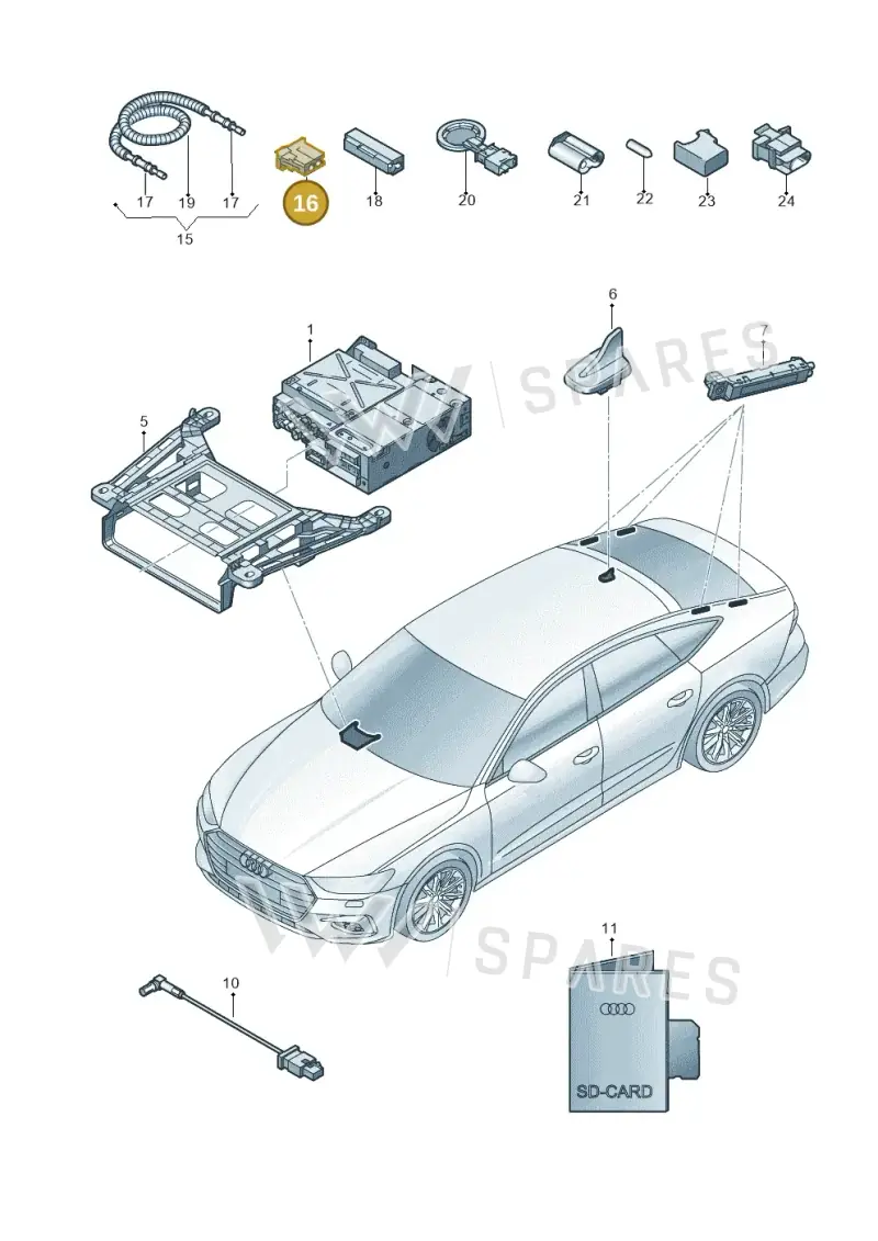 4E0973702 — Audi RS7 Sportback (2019-) diagram 435035000, position 16
