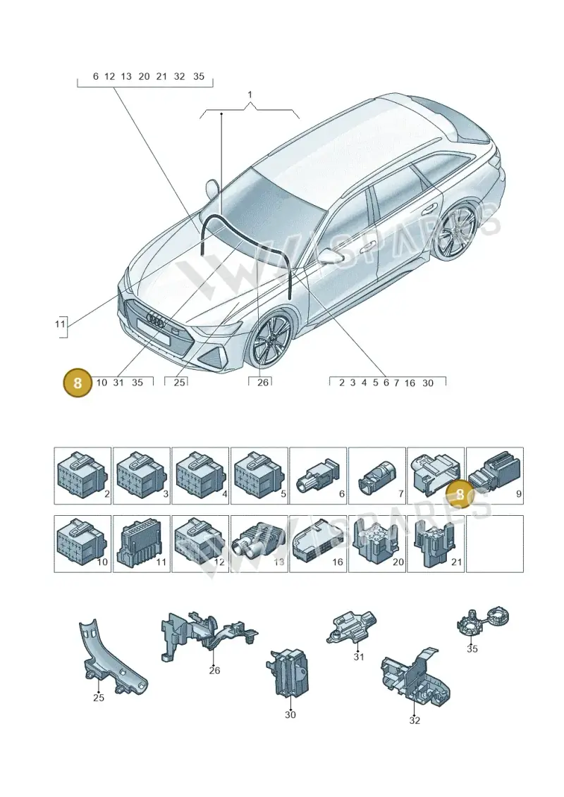 4E0973702 — Audi RS6 Avant (2019-) diagram 537971900, position 8