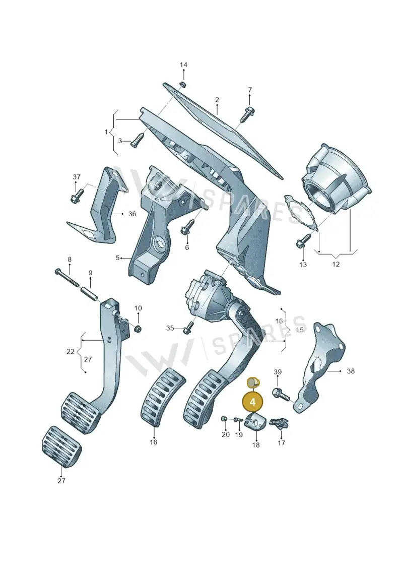 4E2723277 — Audi A8/S8/qu. lang    08> (2007-) diagram 258721250, position 4