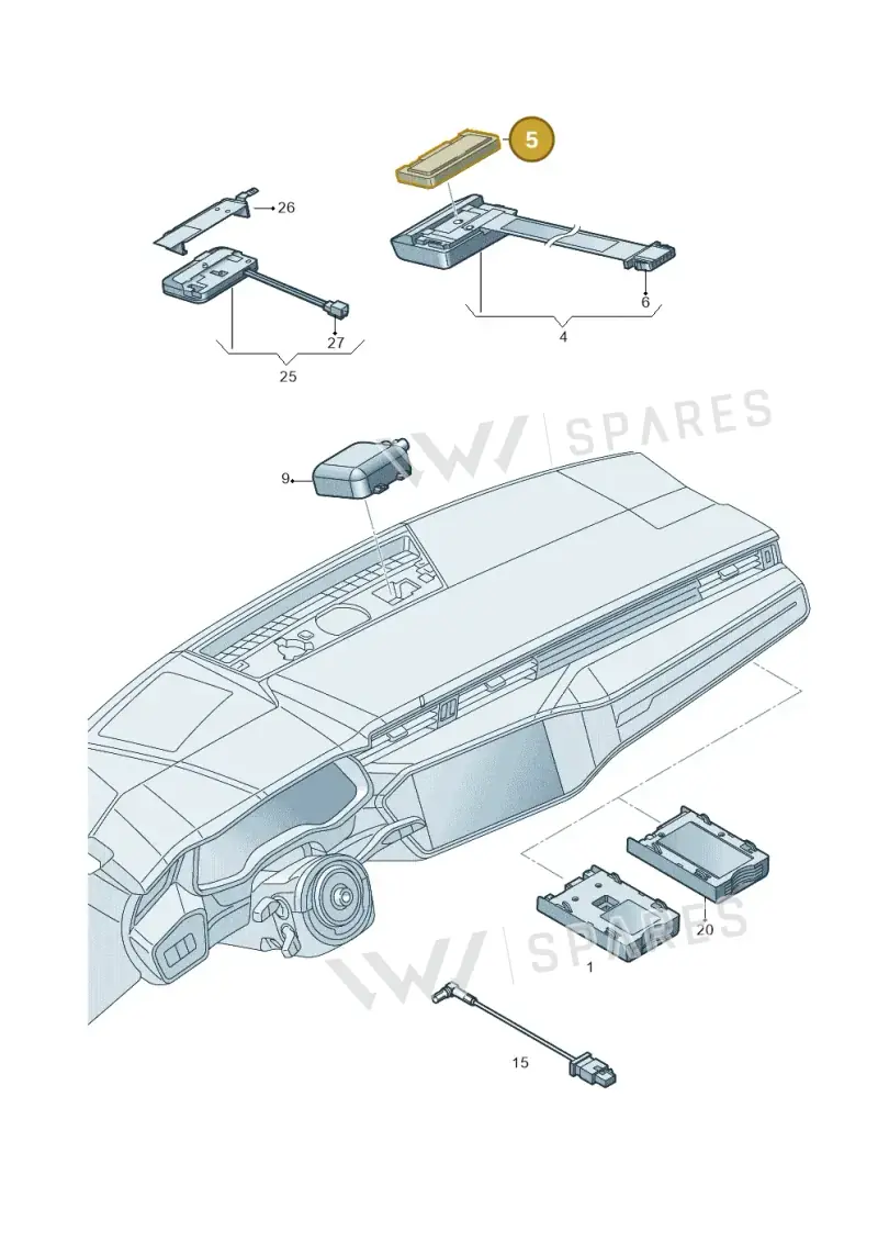 4F0035720B — Audi A6 2.0 (2018-) diagram 435035570, position 5