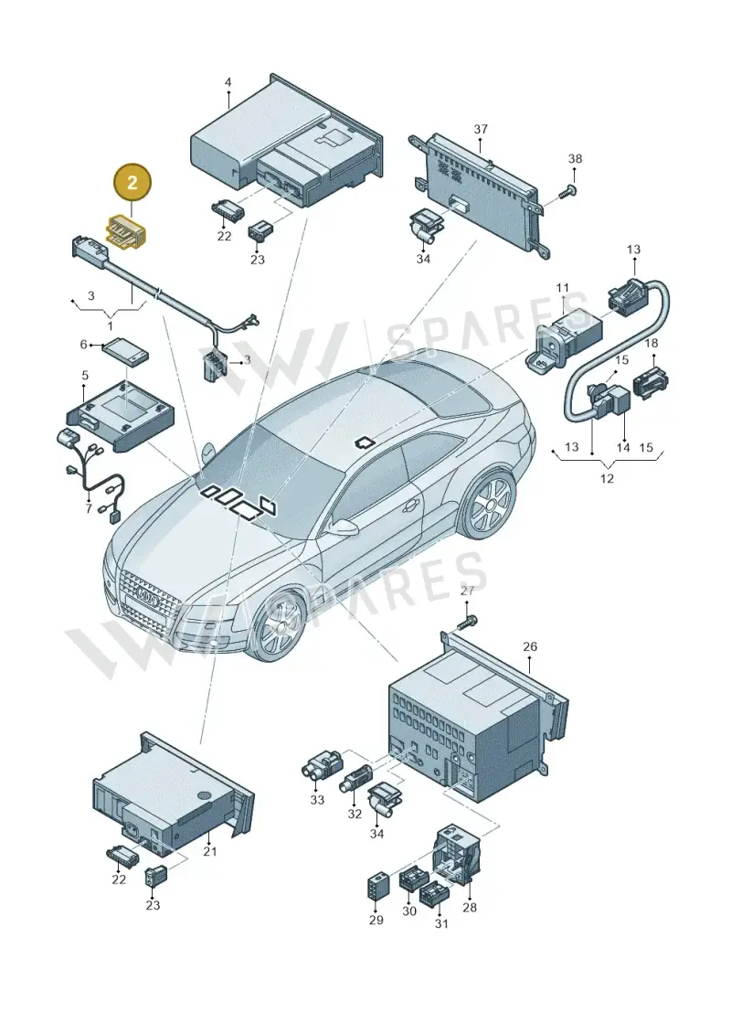 4F0035909 — Audi RS4 Av. qu. 4.2 (2012-2015) diagram 736035380, position 2