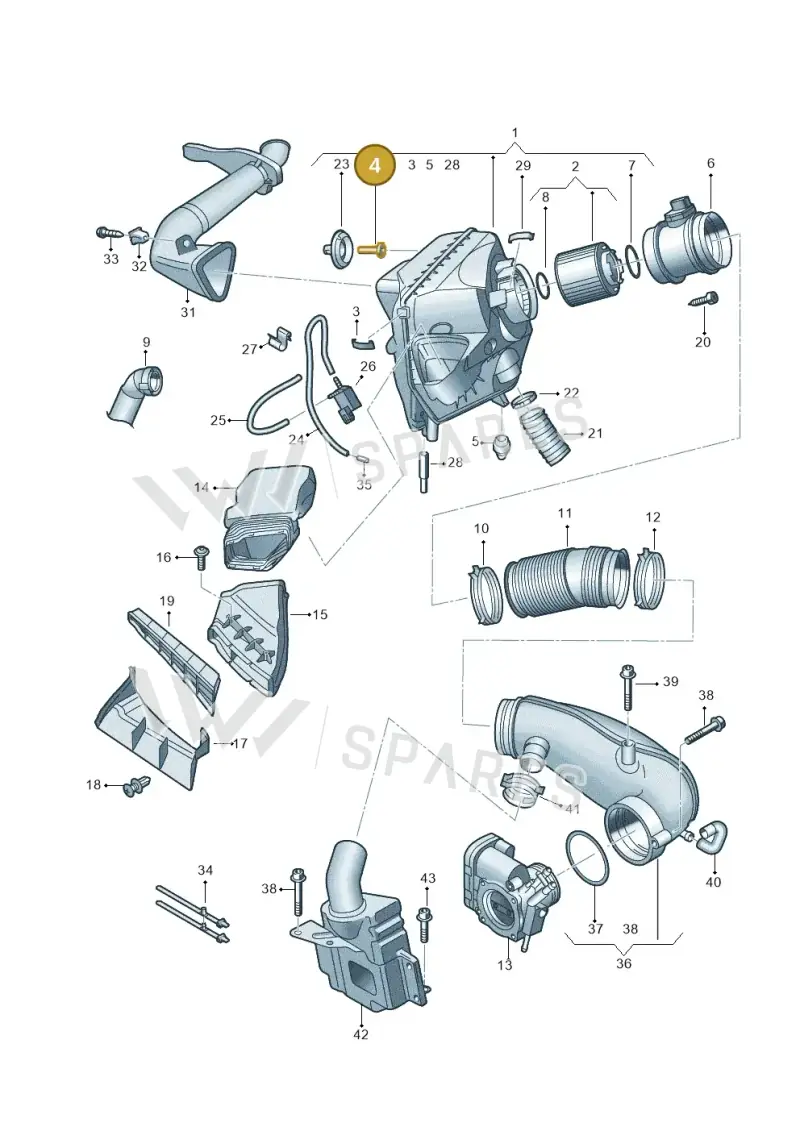 4F0129557 — Audi A6/S6/Avant/qu.   05> (2004-) diagram 448133600, position 4