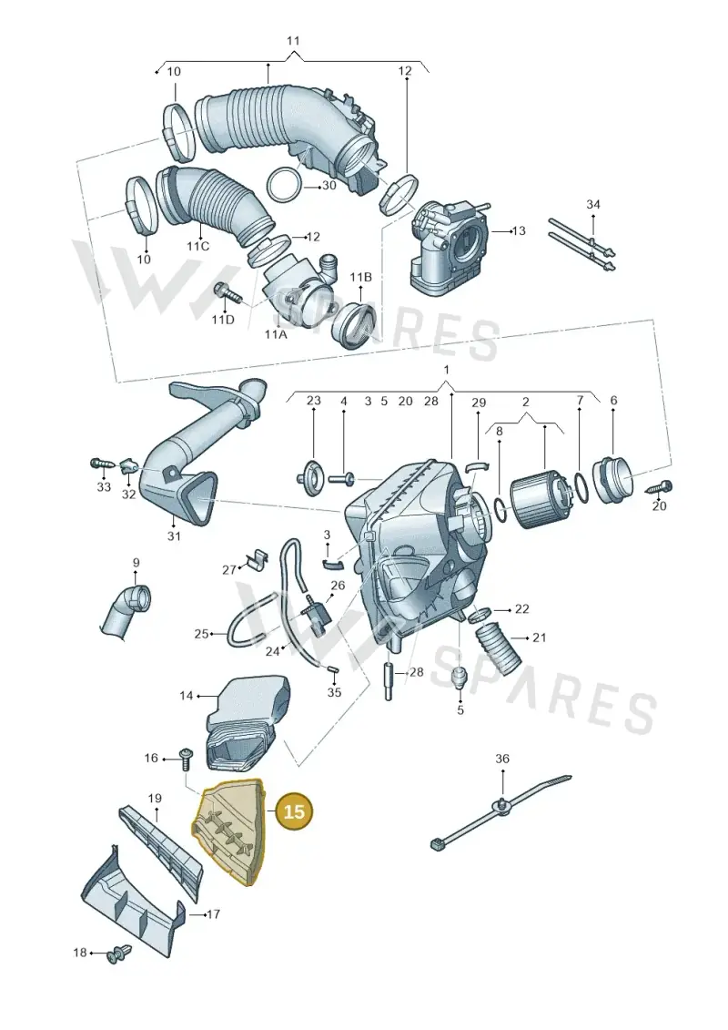 4F0129618J — Audi A6 2.7 TDI (2008-2011) diagram 448133400, position 15