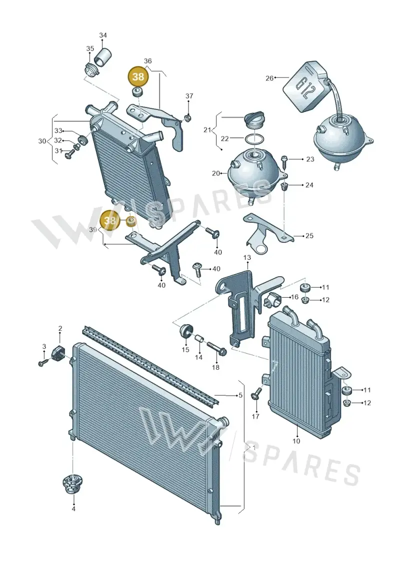 4F0129669E — Audi TTRS Plus Coupe (2009-2014) diagram 676121700, position 38