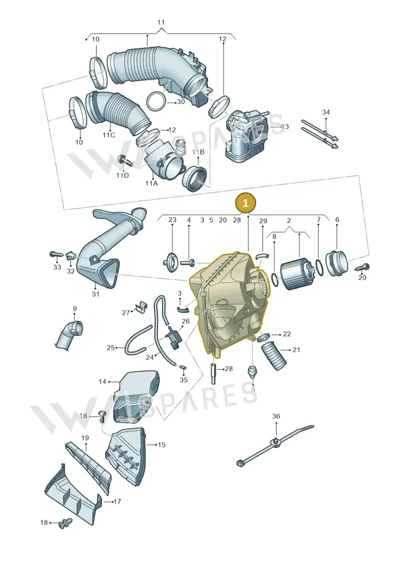 4F0133835D — Audi A6 2.7 TDI (2008-2011) diagram 448133400, position 1