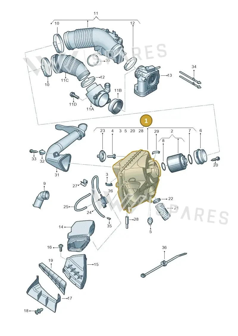 4F0133835E — Audi A6 2.7 TDI (2008-2011) diagram 448133400, position 1