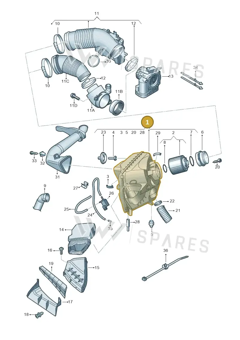 4F0133837BC — Audi A6 2.7 TDI (2008-2011) diagram 448133400, position 1