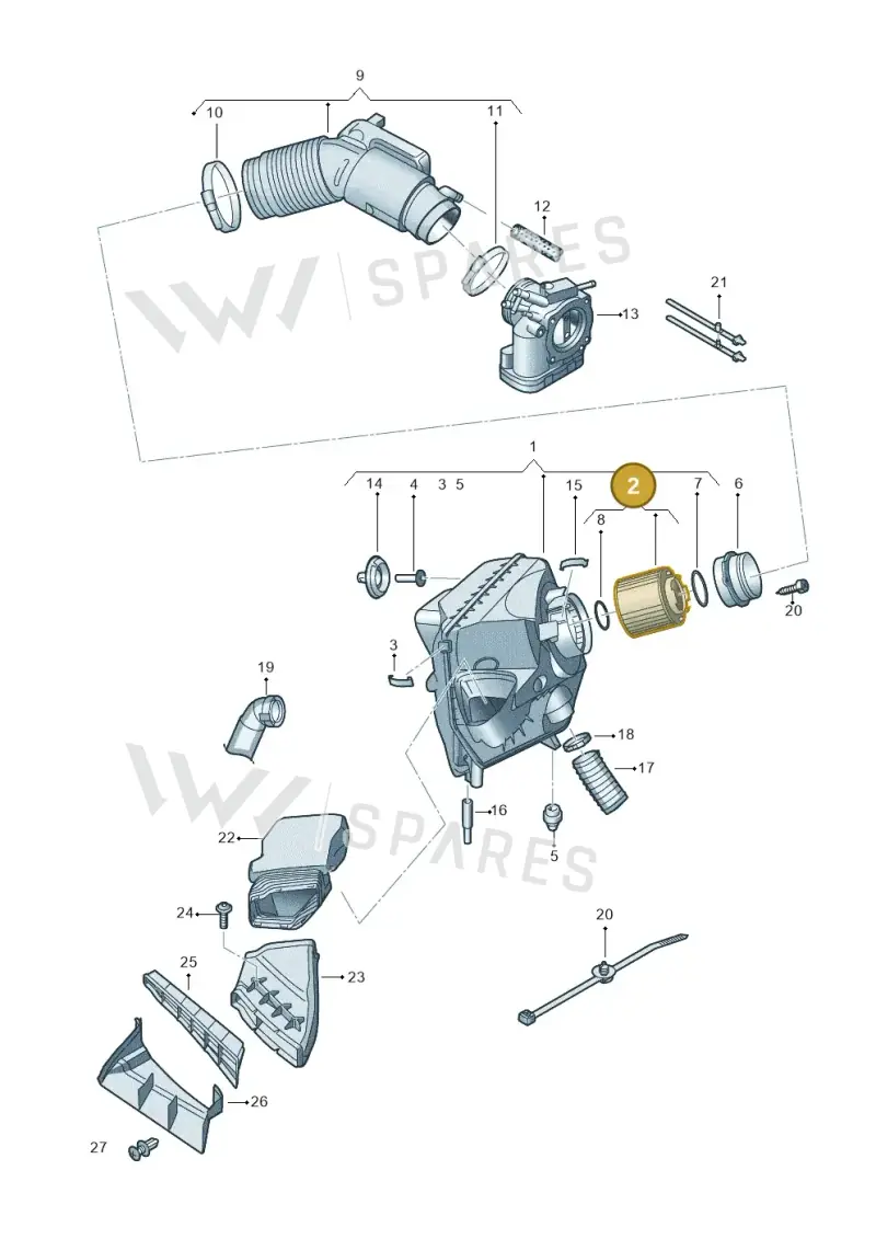 4F0133843 — Audi A6 2.7 TDI (2008-2011) diagram 648133500, position 2