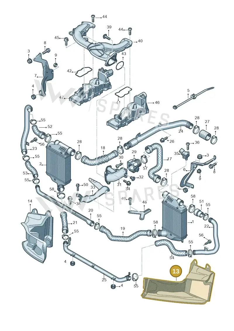 4F0145333K — Audi A6 2.7 TDI (2008-2011) diagram 448145450, position 13