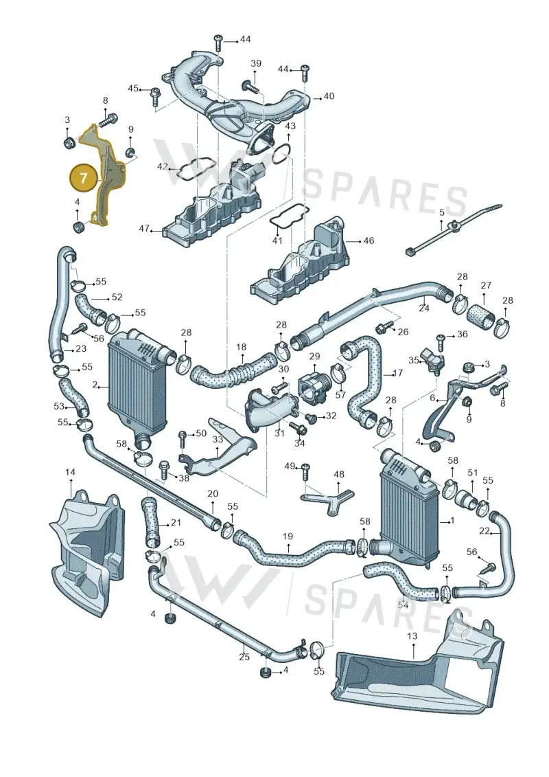 4F0145814S — Audi A6 2.7 TDI (2008-2011) diagram 448145450, position 7