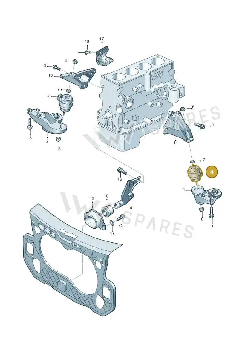 4F0199379BK — Audi A6 2.7 TDI (2008-2011) diagram 448199000, position 4