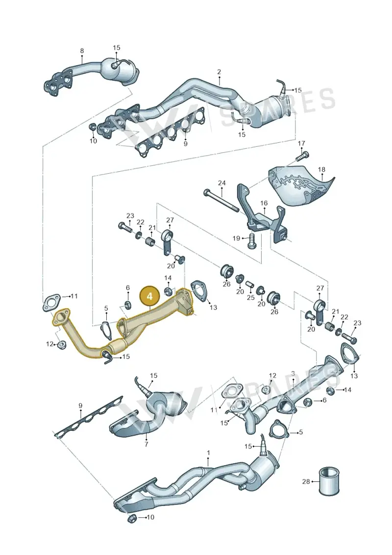 4F0253154 — Audi A6 2.7 TDI (2008-2011) diagram 291253320, position 4