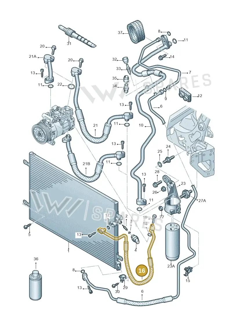4F0260701M — Audi A6 2.7 TDI (2008-2011) diagram 448260400, position 16