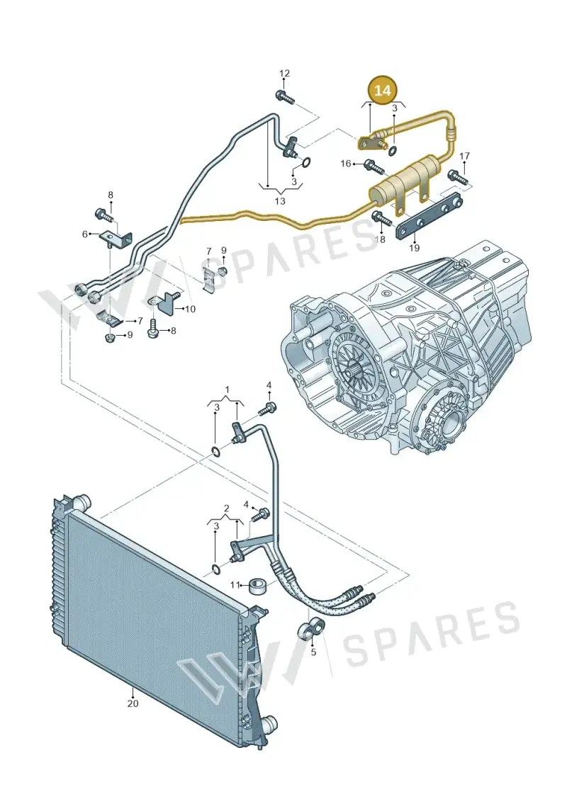 4F0317817E — Audi A6 2.7 TDI (2008-2011) diagram 448317540, position 14