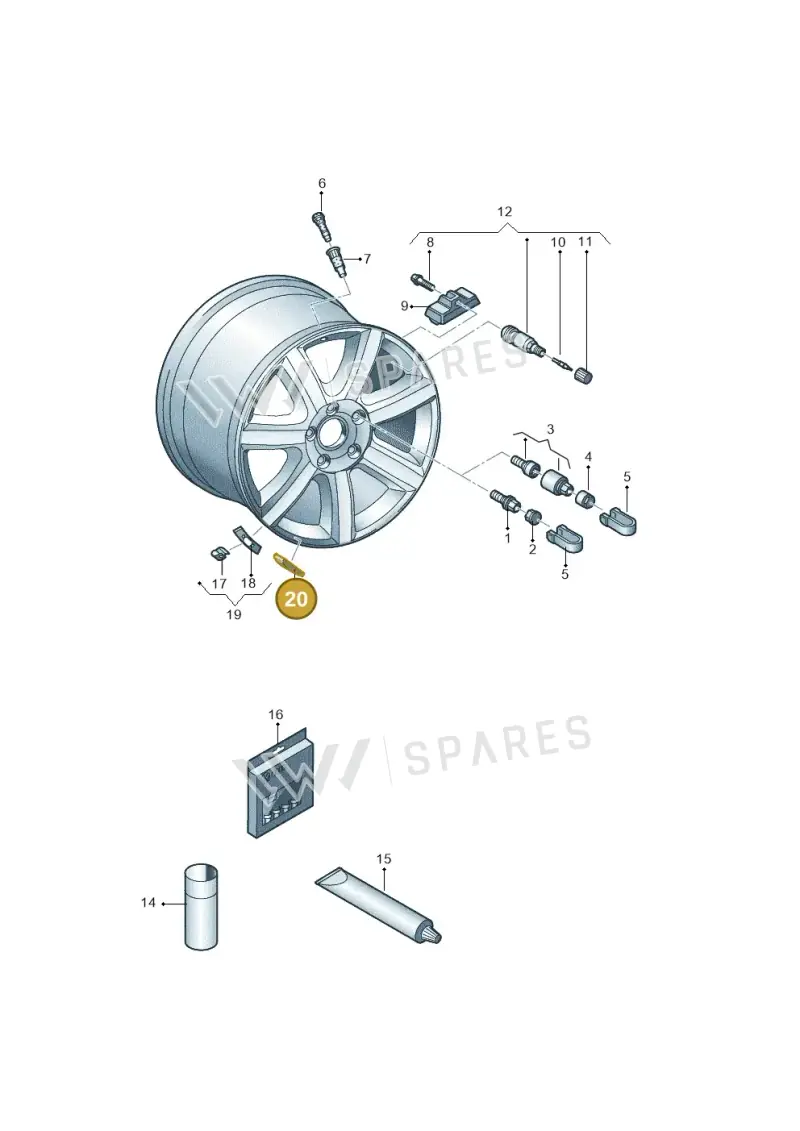4F0601188A — Audi A3 Sportback (2019-2025) diagram 618601200, position 20