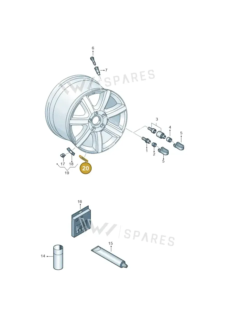 4F0601190A — Audi A1 Sportback (2018-2025) diagram 745601200, position 20