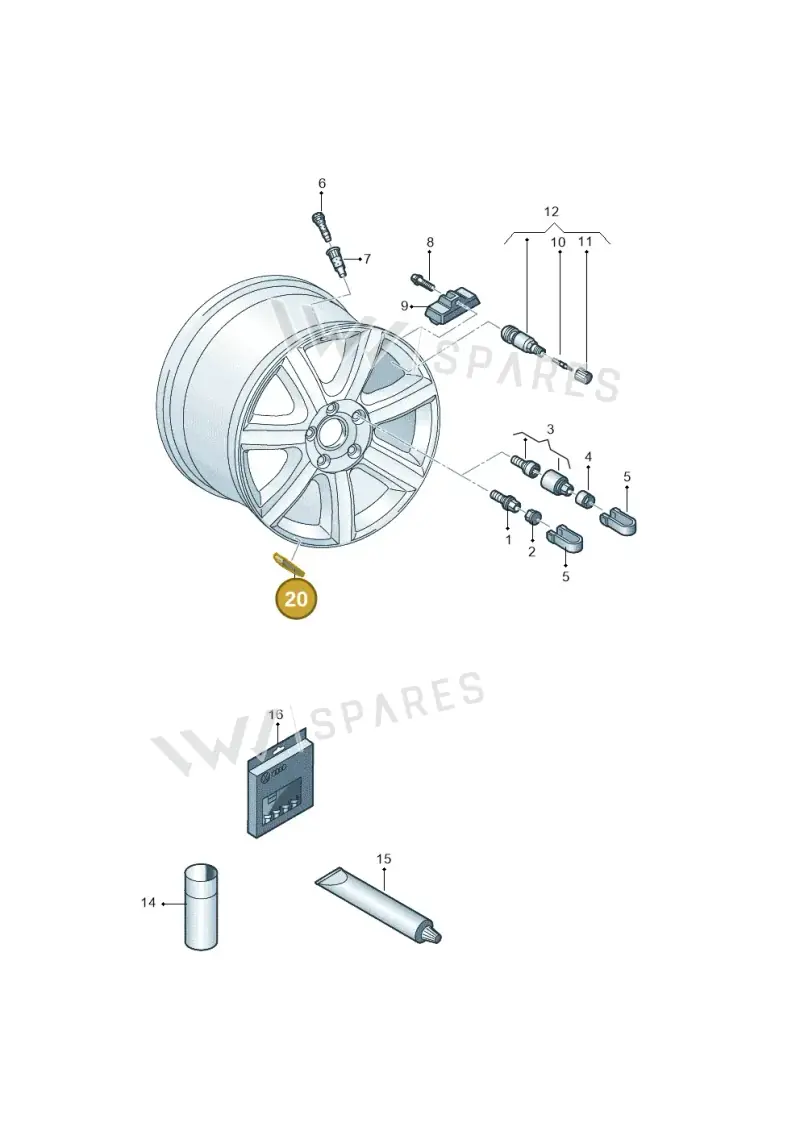 4F0601190A — Audi RS6 Avant (2019-2025) diagram 752601200, position 20