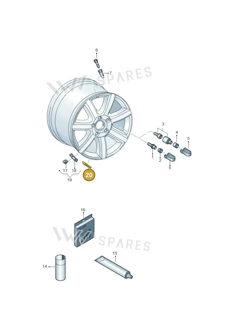 4F0601192A — Audi A1 Sportback (2018-2025) diagram 745601200, position 20