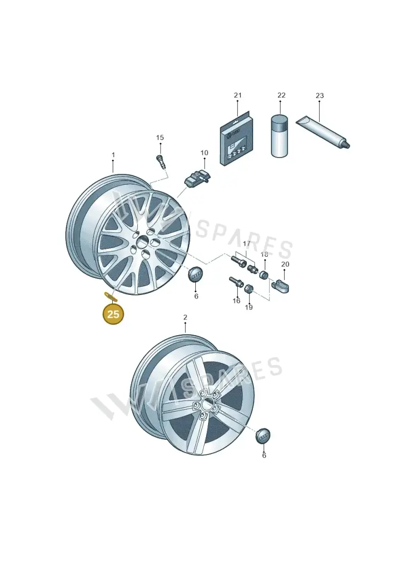 4F0601194 — Audi TT Coupe/Roadster 08> (2007-) diagram 609601700, position 25
