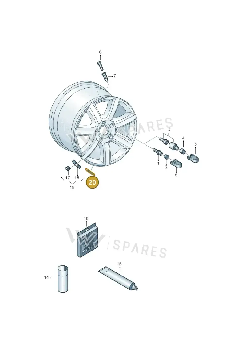 4F0601194 — Audi A1 Sportback (2018-2025) diagram 745601200, position 20