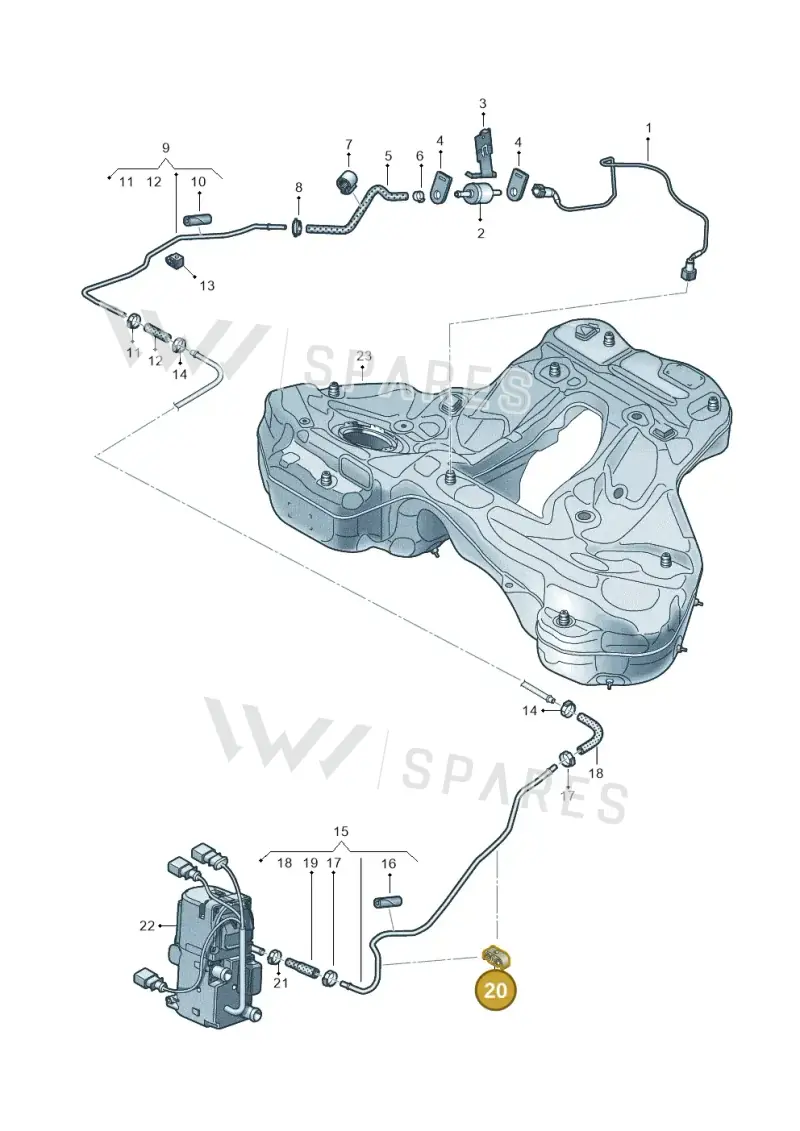 4F0611797 — Audi RS6 Avant (2019-) diagram 435261300, position 20