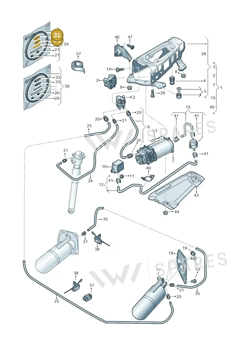 4F0616241 — Audi RS6 Avant (2019-) diagram 435616300, position 31