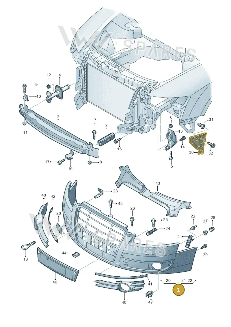 4F0807105AGRU — Audi A6/S6/Avant/qu.   05> (2004-) diagram 448807000, position 1