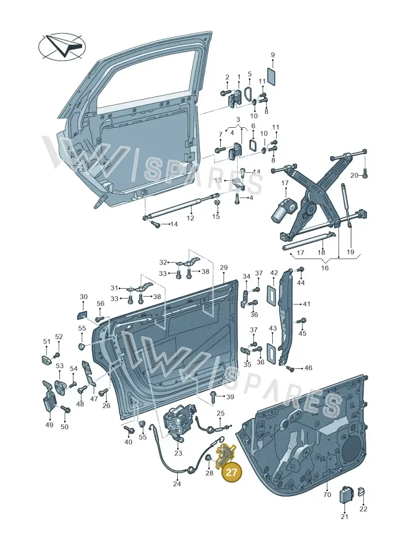 4F0837060A — Audi A8L (2017-2022) diagram 838833000, position 27