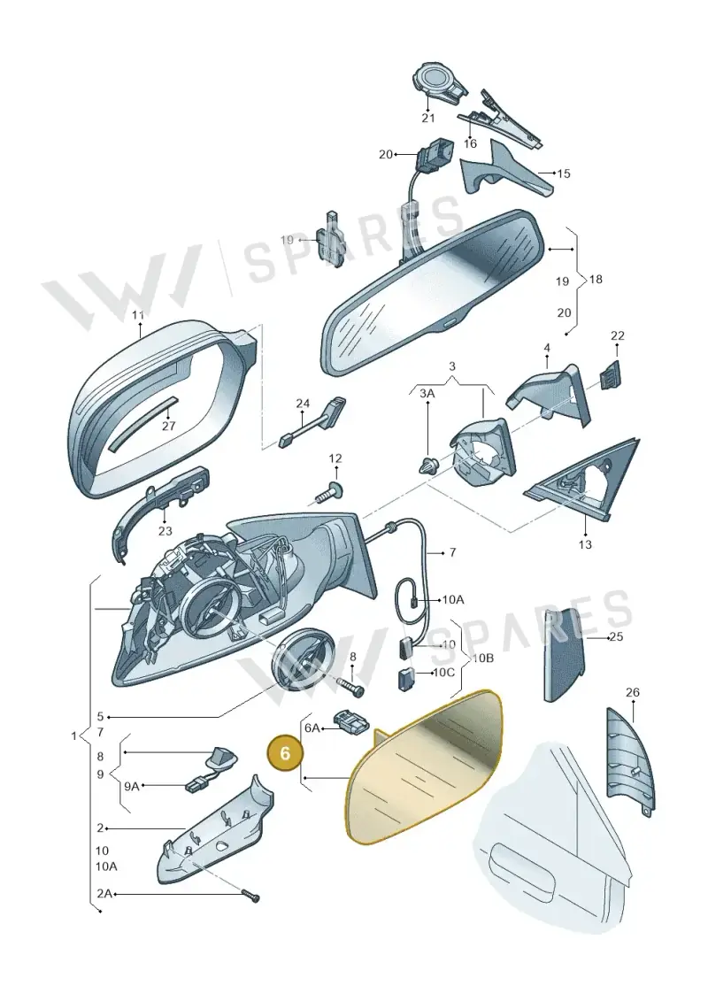 4F0857536AP — Audi A3 Sportback (2008-2013) diagram 620857400, position 6