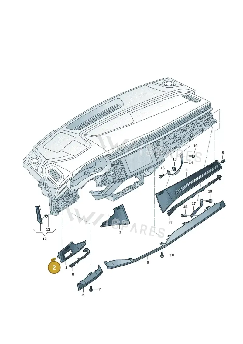 4F0857784 — Audi RS Q8 Quattro (2019-) diagram 429857017, position 2