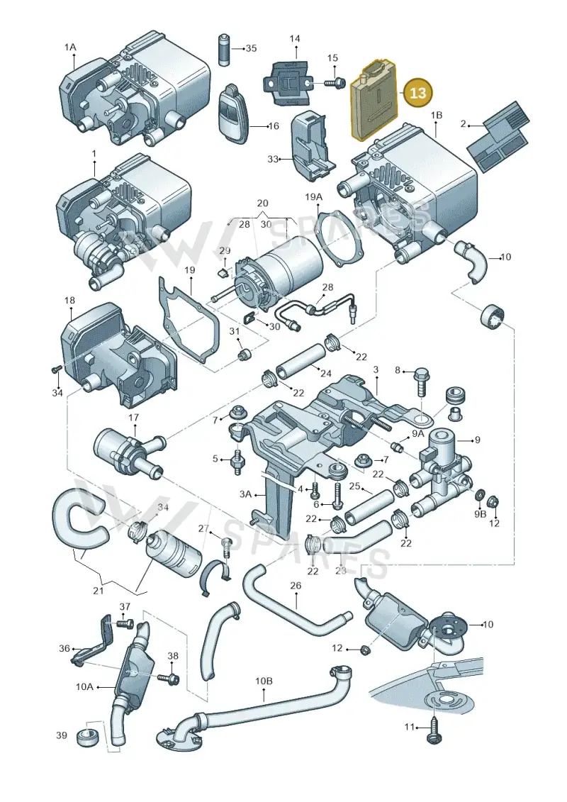 4F0909509B — Audi A8/S8/qu. lang    08> (2007-) diagram 291261460, position 13