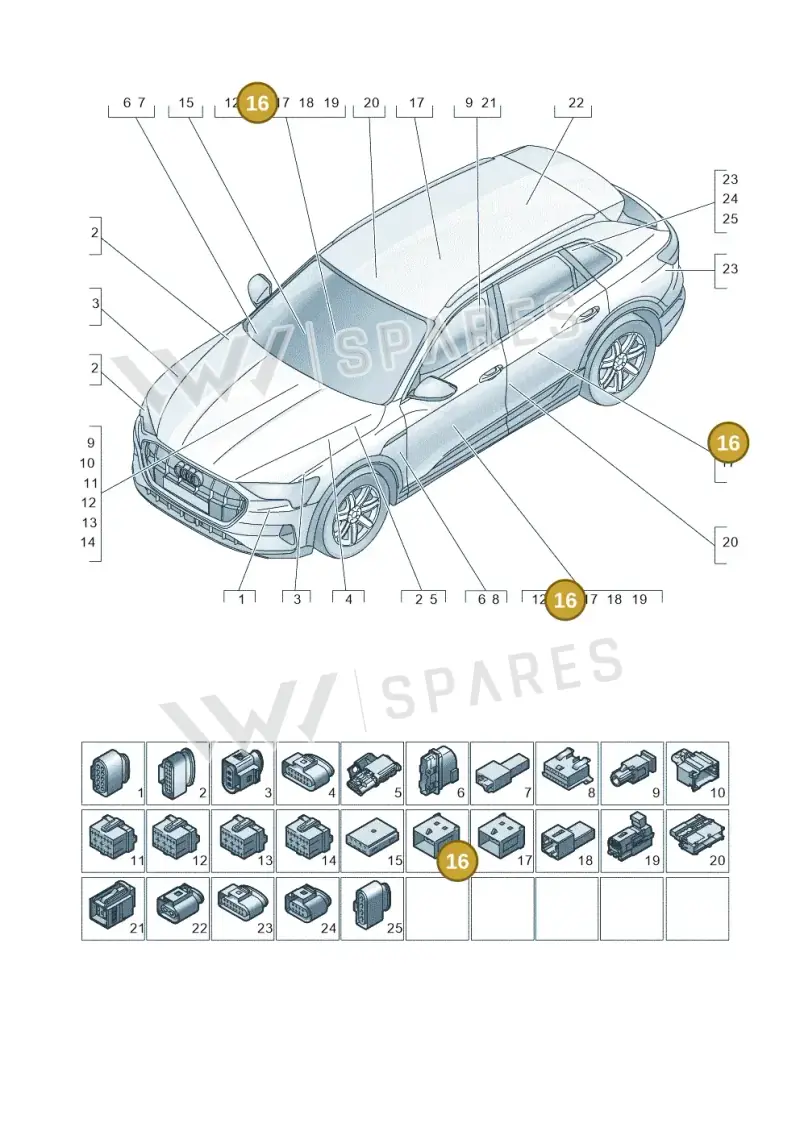 4F0937743 — Audi Q8 e-tron (2018-2020) diagram 586971820, position 16