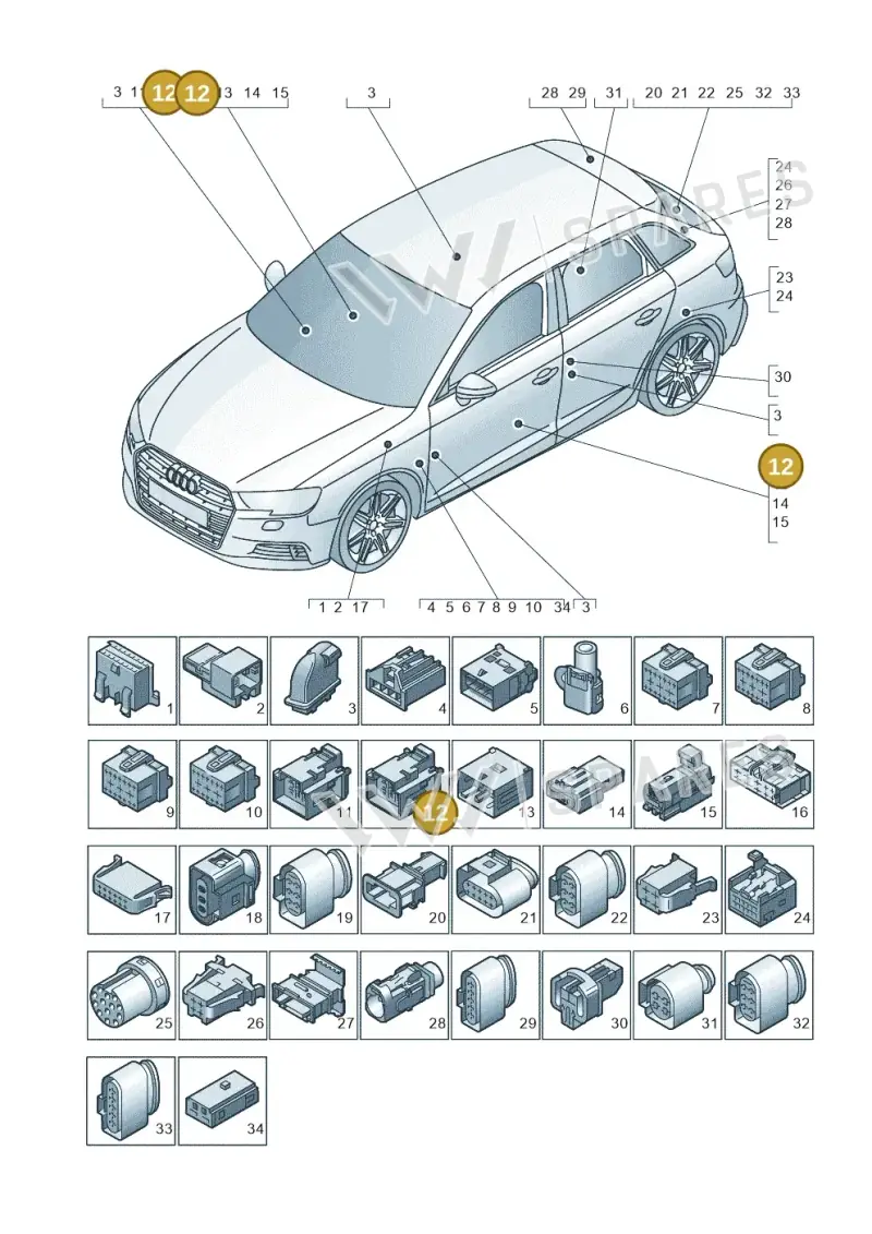 4F0937743B — Audi RS3 Limousine (2017-2020) diagram 890971790, position 12