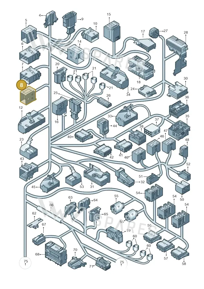 4F0937743D — Volkswagen Transp. caravelle (2011-2015) diagram 679971820, position 8