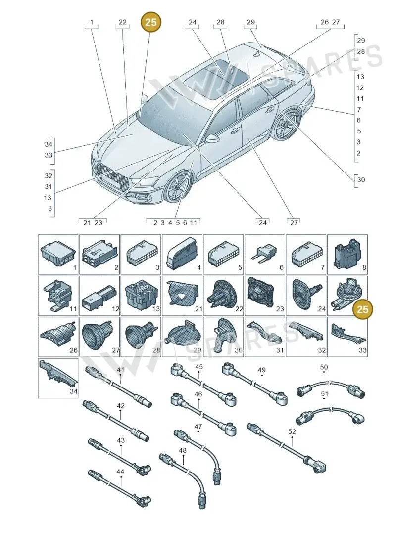 4F0971841E — Audi RS4 Avant (2017-) diagram 438971810, position 25