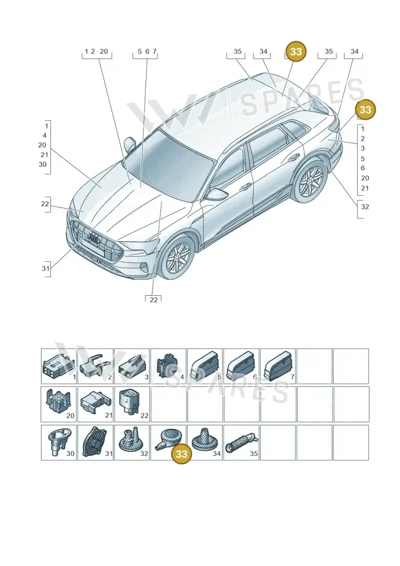 4F0971841F — Audi Q8 e-tron (2018-2025) diagram 586971810, position 33